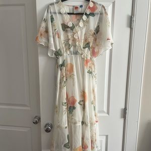 Farm Rio X Anthropologie Georgia peach dress